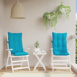 vidaXL Cojines para silla con respaldo alto 2 uds tela Oxford turquesa