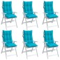 vidaXL Cojines para silla con respaldo alto 6 uds tela Oxford turquesa vidaXL Cojines para silla con respaldo alto 6 uds tela Oxford turquesa