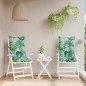 vidaXL Cojines silla respaldo alto 2 uds tela Oxford estampado hojas vidaXL Cojines silla respaldo alto 2 uds tela Oxford estampado hojas