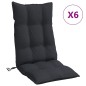 vidaXL Cojines de silla con respaldo alto 6 uds tela Oxford negro vidaXL Cojines de silla con respaldo alto 6 uds tela Oxford negro
