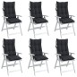 vidaXL Cojines de silla con respaldo alto 6 uds tela Oxford negro vidaXL Cojines de silla con respaldo alto 6 uds tela Oxford negro