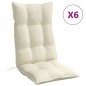 vidaXL Cojines de silla respaldo alto 6 uds tela Oxford color crema vidaXL Cojines de silla respaldo alto 6 uds tela Oxford color crema