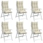 vidaXL Cojines de silla respaldo alto 6 uds tela Oxford color crema vidaXL Cojines de silla respaldo alto 6 uds tela Oxford color crema