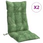 vidaXL Cojines silla respaldo alto 2 uds tela Oxford estampado hojas