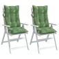 vidaXL Cojines silla respaldo alto 2 uds tela Oxford estampado hojas