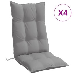 vidaXL Cojines de silla con respaldo alto 4 uds tela Oxford gris