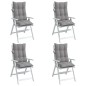 vidaXL Cojines de silla con respaldo alto 4 uds tela Oxford gris