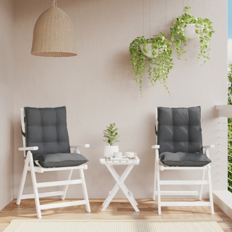 vidaXL Cojines de silla respaldo bajo 2 uds tela Oxford gris antracita