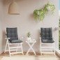 vidaXL Cojines de silla respaldo bajo 2 uds tela Oxford gris antracita vidaXL Cojines de silla respaldo bajo 2 uds tela Oxford gris antracita