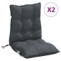 vidaXL Cojines de silla respaldo bajo 2 uds tela Oxford gris antracita vidaXL Cojines de silla respaldo bajo 2 uds tela Oxford gris antracita