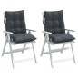 vidaXL Cojines de silla respaldo bajo 2 uds tela Oxford gris antracita vidaXL Cojines de silla respaldo bajo 2 uds tela Oxford gris antracita