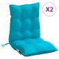 vidaXL Cojines de silla de respaldo alto 2 uds tela Oxford turquesa