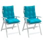 vidaXL Cojines de silla de respaldo alto 2 uds tela Oxford turquesa