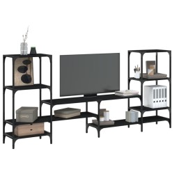vidaXL Mueble para TV madera de ingeniería negro 206,5x28,5x95 cm