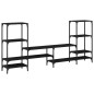 vidaXL Mueble para TV madera de ingeniería negro 206,5x28,5x95 cm vidaXL Mueble para TV madera de ingeniería negro 206,5x28,5x95 cm