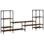 vidaXL Mueble de TV madera ingeniería roble ahumado 206,5x28,5x95 cm vidaXL Mueble de TV madera ingeniería roble ahumado 206,5x28,5x95 cm