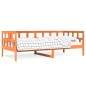 vidaXL Sofá cama de madera maciza de pino marrón cera 90x200 cm vidaXL Sofá cama de madera maciza de pino marrón cera 90x200 cm