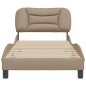 vidaXL Estructura de cama cabecero cuero sintético capuchino 80x200cm vidaXL Estructura de cama cabecero cuero sintético capuchino 80x200cm