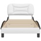 vidaXL Cama con cabecero cuero sintético blanco y negro 80x200 cm vidaXL Cama con cabecero cuero sintético blanco y negro 80x200 cm