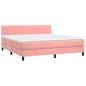 vidaXL Cama box spring colchón y LED terciopelo rosa 180x200 cm vidaXL Cama box spring colchón y LED terciopelo rosa 180x200 cm