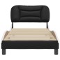 vidaXL Estructura de cama con cabecero cuero sintético negro y blanco vidaXL Estructura de cama con cabecero cuero sintético negro y blanco