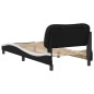 vidaXL Estructura de cama con cabecero cuero sintético negro y blanco vidaXL Estructura de cama con cabecero cuero sintético negro y blanco