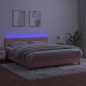 vidaXL Cama box spring colchón y LED terciopelo rosa 180x200 cm vidaXL Cama box spring colchón y LED terciopelo rosa 180x200 cm