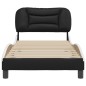 vidaXL Estructura cama cabecero cuero sintético negro blanco 90x200 cm