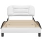 vidaXL Estructura de cama con cabecero cuero sintético blanco y negro
