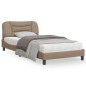 vidaXL Estructura de cama cabecero cuero sintético capuchino 100x200cm vidaXL Estructura de cama cabecero cuero sintético capuchino 100x200cm
