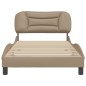 vidaXL Estructura de cama cabecero cuero sintético capuchino 100x200cm vidaXL Estructura de cama cabecero cuero sintético capuchino 100x200cm