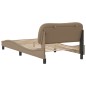 vidaXL Estructura de cama cabecero cuero sintético capuchino 100x200cm vidaXL Estructura de cama cabecero cuero sintético capuchino 100x200cm