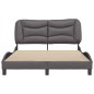 vidaXL Estructura de cama con cabecero cuero sintético gris 120x200cm vidaXL Estructura de cama con cabecero cuero sintético gris 120x200cm