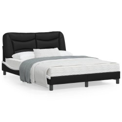 vidaXL Estructura cama cabecero cuero sintético negro blanco 120x200cm