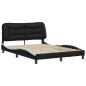 vidaXL Estructura cama cabecero cuero sintético negro blanco 120x200cm vidaXL Estructura cama cabecero cuero sintético negro blanco 120x200cm