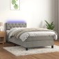 vidaXL Cama box spring colchón y LED terciopelo gris claro 80x200 cm vidaXL Cama box spring colchón y LED terciopelo gris claro 80x200 cm