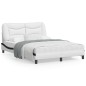 vidaXL Estructura de cama con cabecero cuero sintético blanco y negro