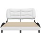 vidaXL Estructura de cama con cabecero cuero sintético blanco y negro
