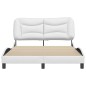 vidaXL Estructura de cama cabecero cuero sintético blanco 140x200 cm vidaXL Estructura de cama cabecero cuero sintético blanco 140x200 cm