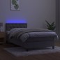vidaXL Cama box spring colchón y LED terciopelo gris claro 80x200 cm vidaXL Cama box spring colchón y LED terciopelo gris claro 80x200 cm