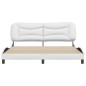 vidaXL Estructura de cama cabecero cuero sintético blanco 180x200 cm