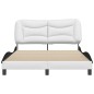 vidaXL Estructura cama cabecero cuero sintético blanco negro 140x200cm vidaXL Estructura cama cabecero cuero sintético blanco negro 140x200cm