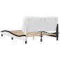 vidaXL Estructura cama cabecero cuero sintético blanco negro 140x200cm vidaXL Estructura cama cabecero cuero sintético blanco negro 140x200cm