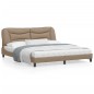 vidaXL Estructura de cama cabecero cuero sintético capuchino 180x200cm vidaXL Estructura de cama cabecero cuero sintético capuchino 180x200cm