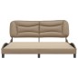 vidaXL Estructura de cama cabecero cuero sintético capuchino 180x200cm vidaXL Estructura de cama cabecero cuero sintético capuchino 180x200cm