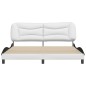 vidaXL Estructura de cama con cabecero cuero sintético blanco y negro vidaXL Estructura de cama con cabecero cuero sintético blanco y negro