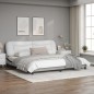 vidaXL Estructura de cama con cabecero cuero sintético blanco y negro vidaXL Estructura de cama con cabecero cuero sintético blanco y negro