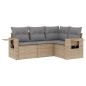 vidaXL Juego de sofás jardín con cojines 4 pzas ratán sintético beige vidaXL Juego de sofás jardín con cojines 4 pzas ratán sintético beige