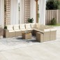 vidaXL Set de sofás de jardín 11pzas con cojines ratán sintético beige vidaXL Set de sofás de jardín 11pzas con cojines ratán sintético beige
