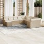vidaXL Set de sofás de jardín 11pzas con cojines ratán sintético beige vidaXL Set de sofás de jardín 11pzas con cojines ratán sintético beige